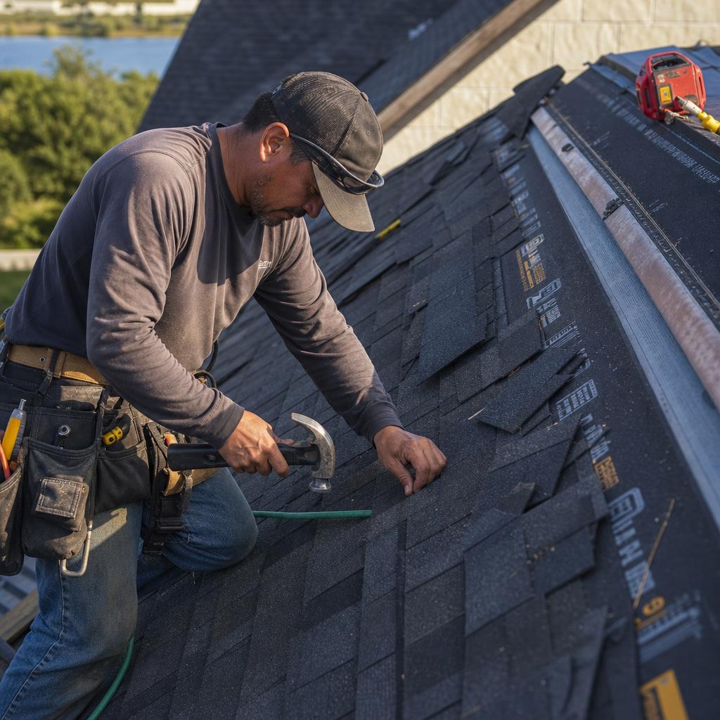 Honest Home Pros roofer at work